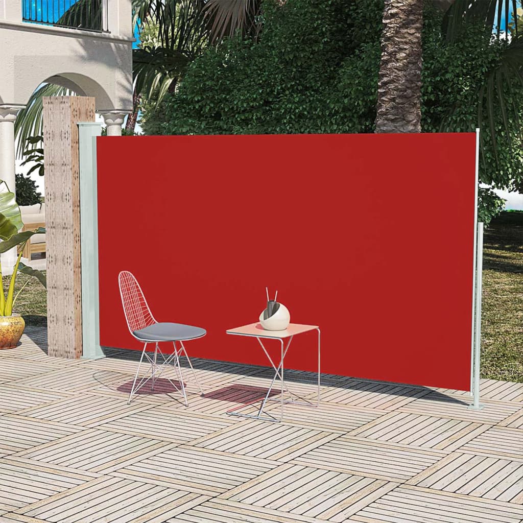 Retractable terrace side awning 160x300 cm red