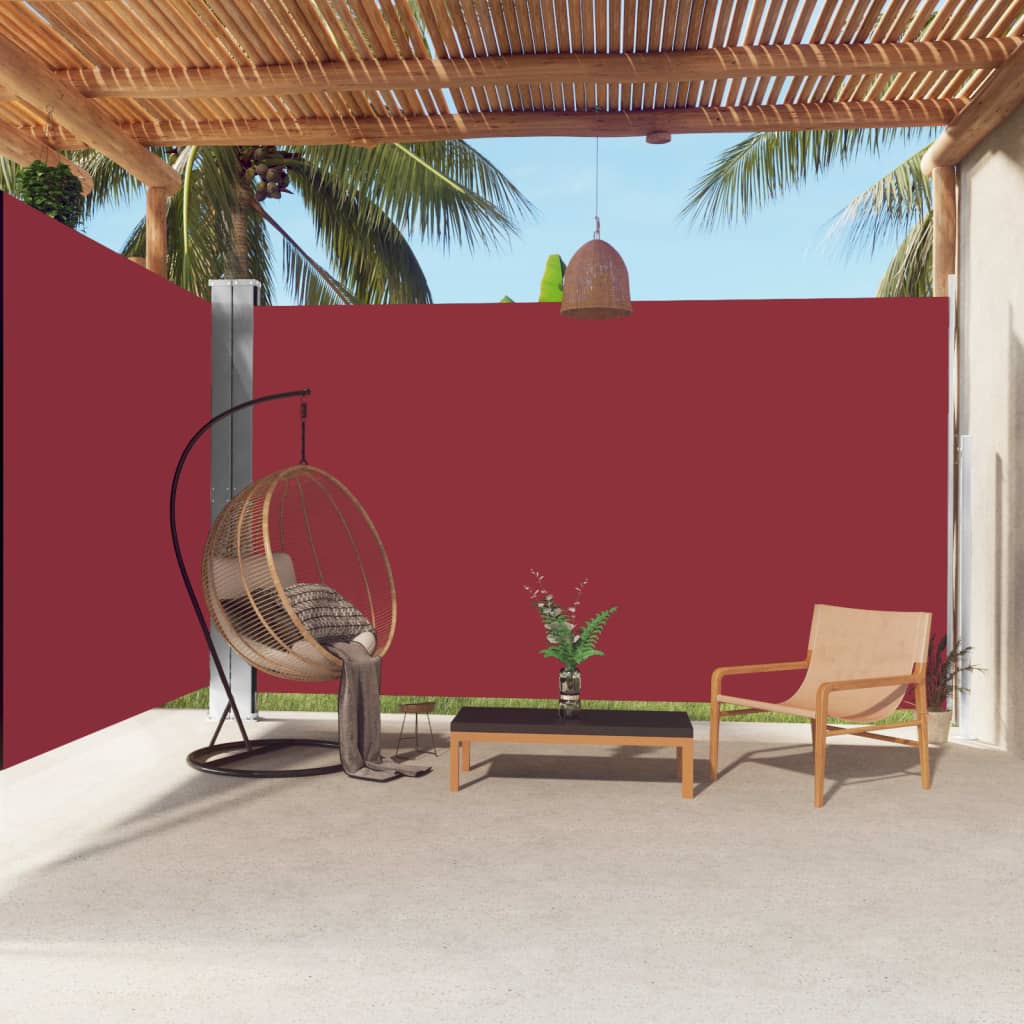 Retractable side awning red 220x600 cm