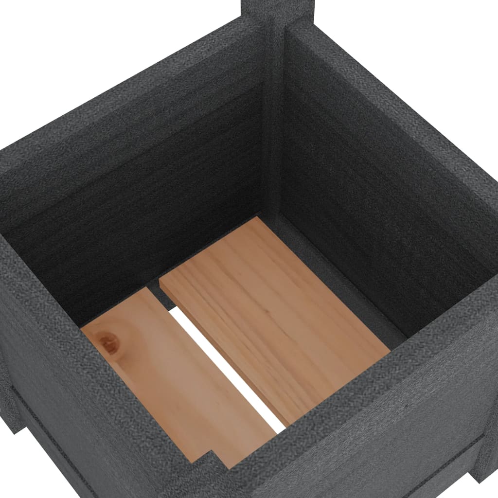 Garden flower box grey 31x31x31 cm solid pine