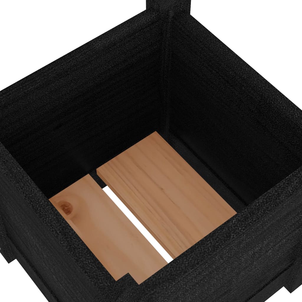 Garden flower box black 31x31x31 cm solid pine