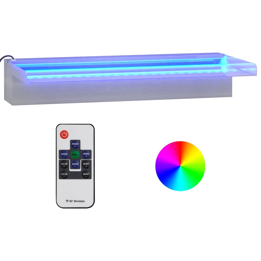 Vesiputous RGB LED-valoilla ruostumaton teräs 45 cm