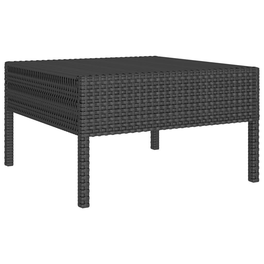 10-teiliges Gartensofa-Set mit Kissen Polyrattan schwarz