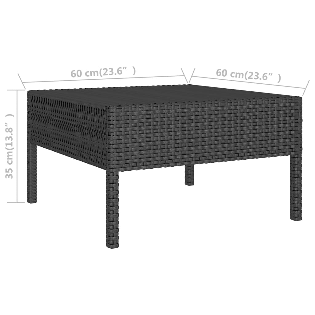 10-teiliges Gartensofa-Set mit Kissen Polyrattan schwarz