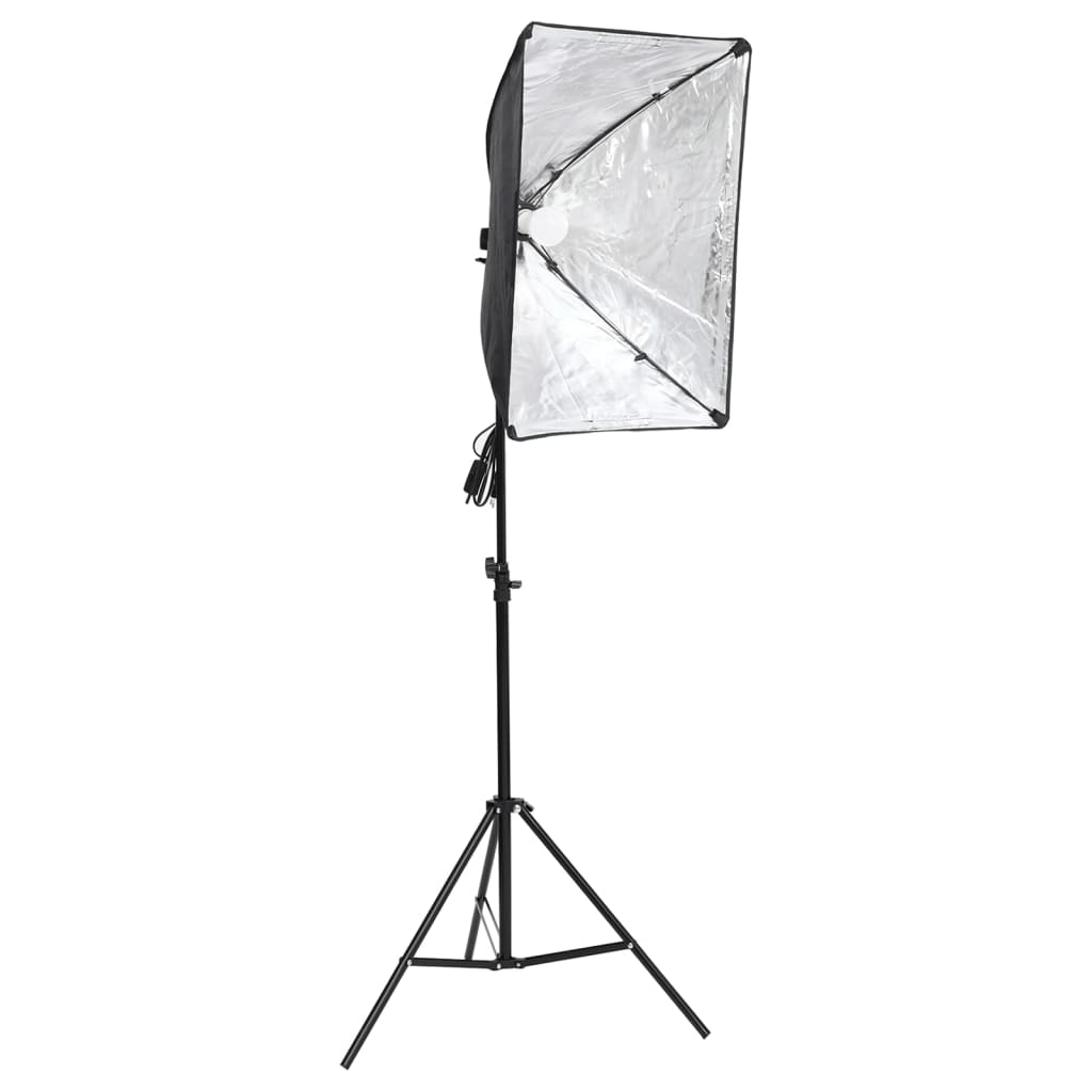 Valokuvastudiosarja softbox-valot, taustakangas ja heijastin