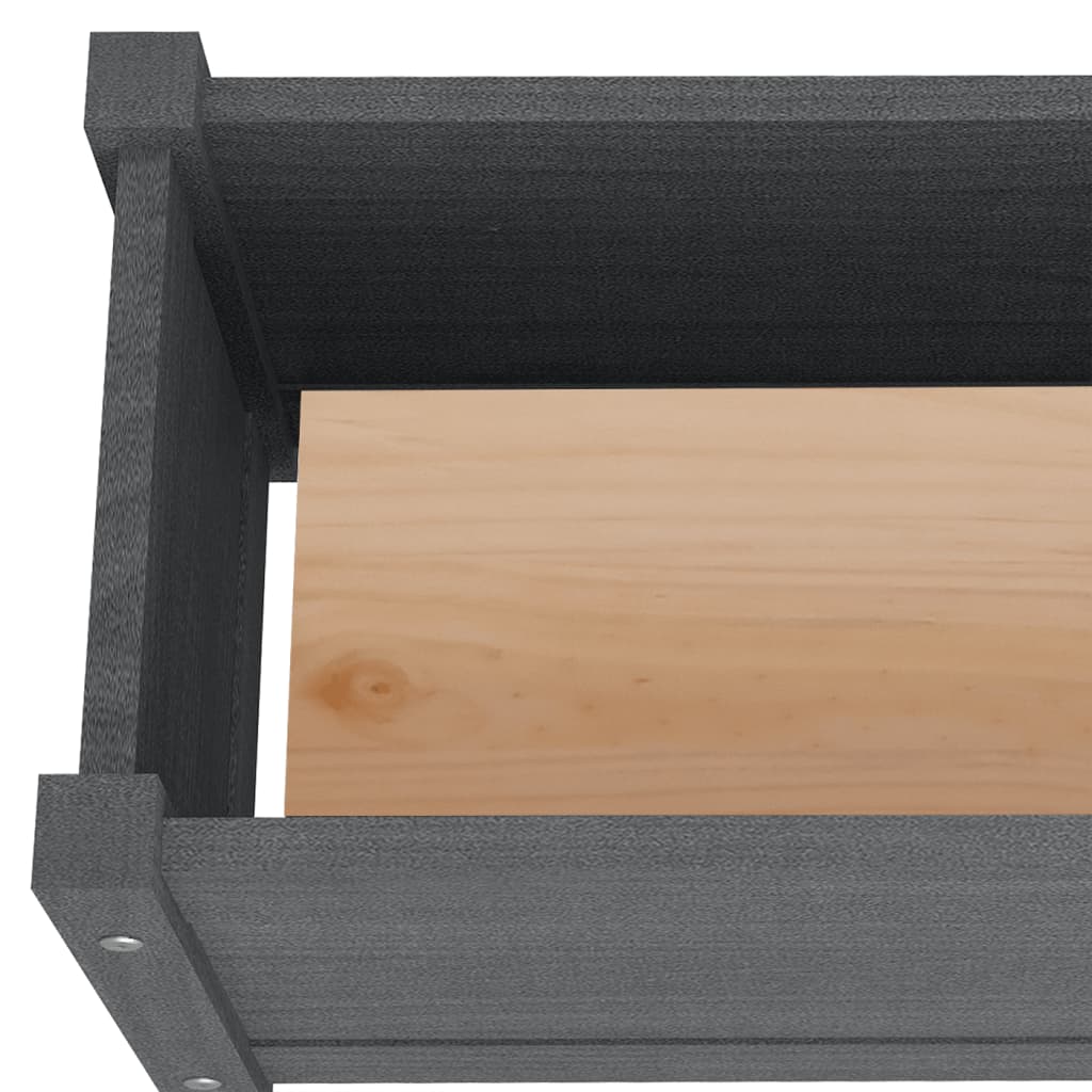 Garden flower box grey 60x31x31 cm solid pine