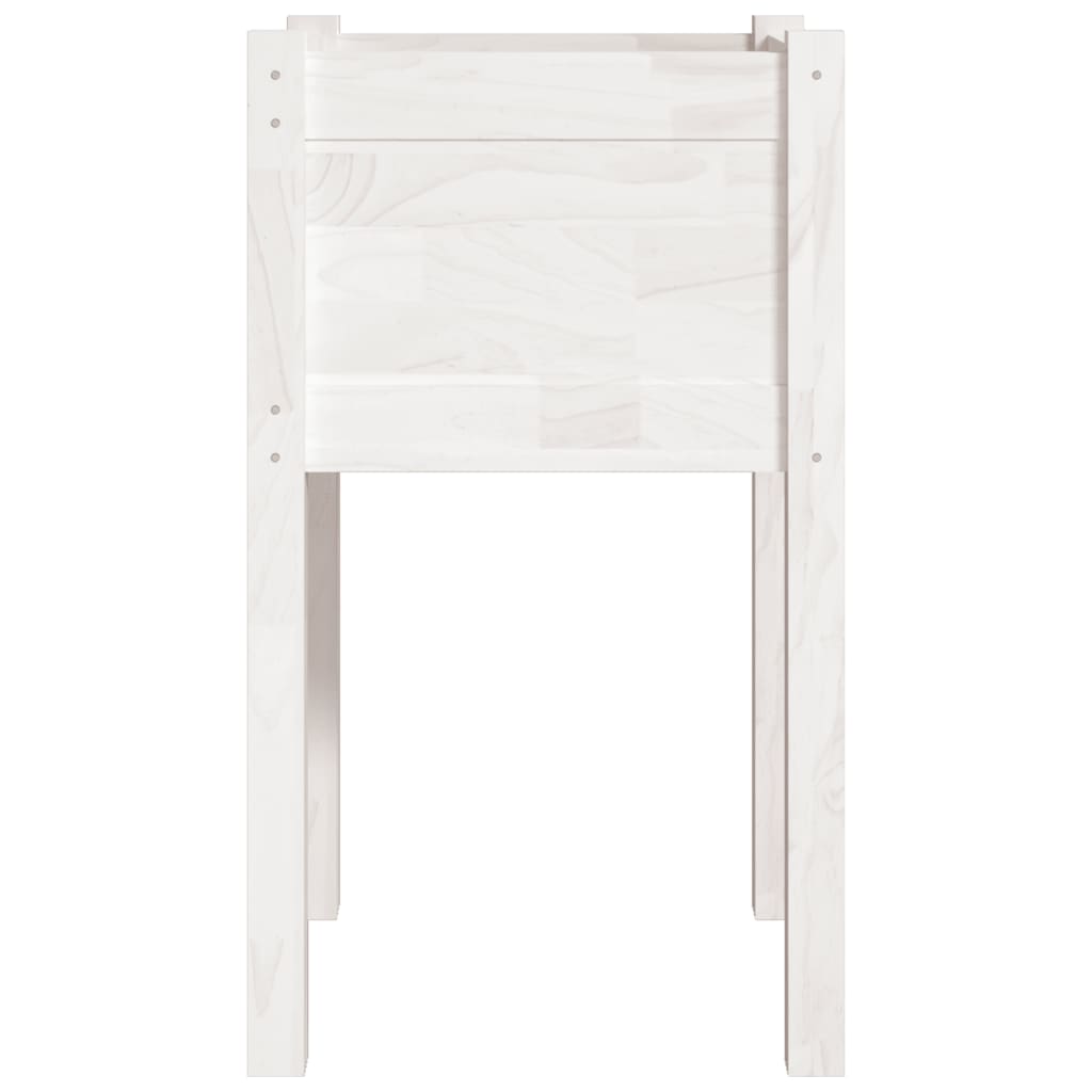 Garden flower box white 40x40x70 cm solid pine