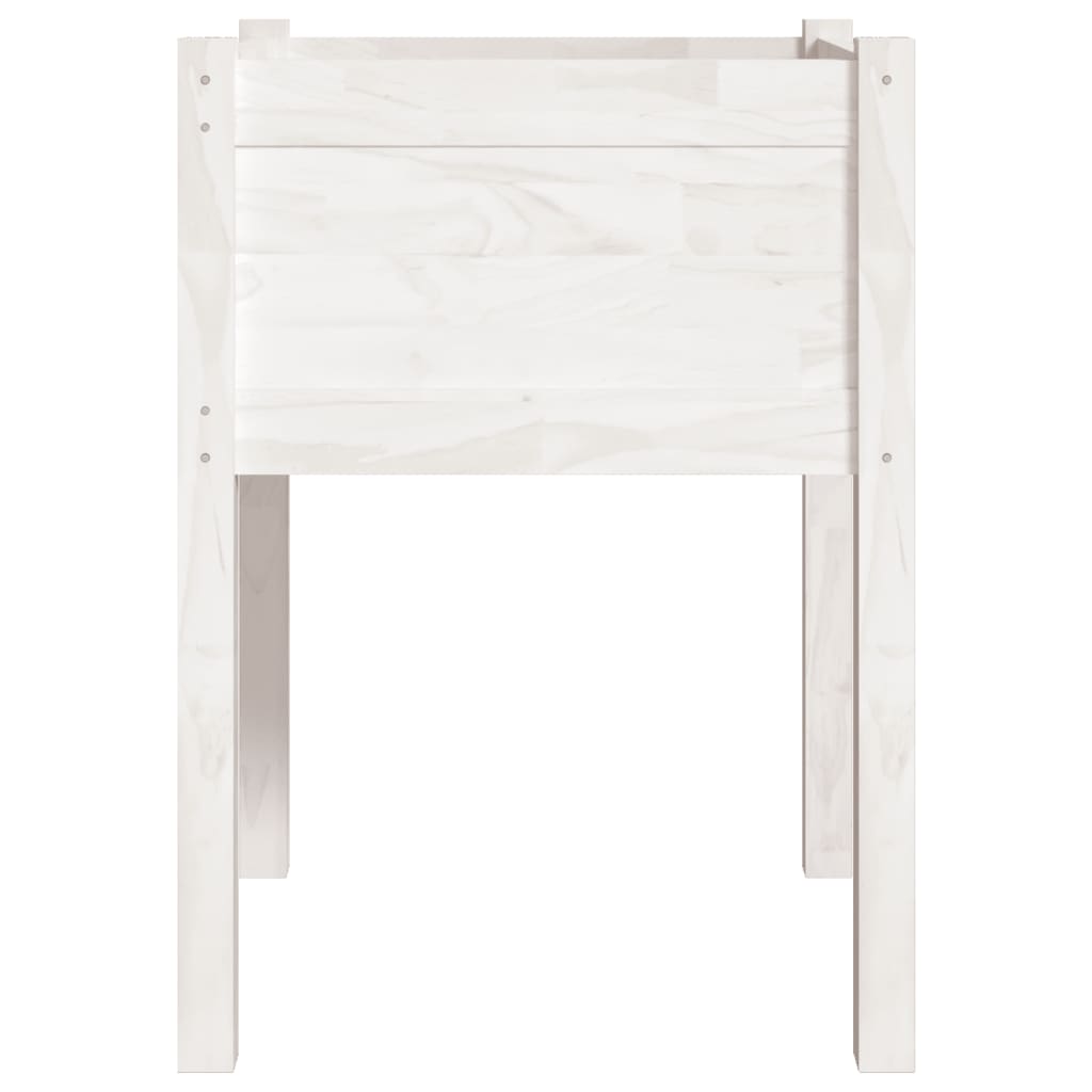 Garden flower box white 50x50x70 cm solid pine