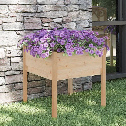 Garden flower box 70x70x70 cm solid pine