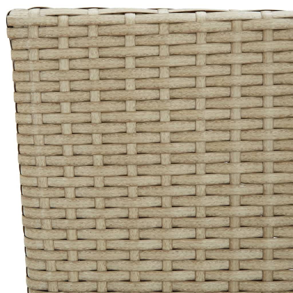 3-piece outdoor dining set with cushions poly rattan beige