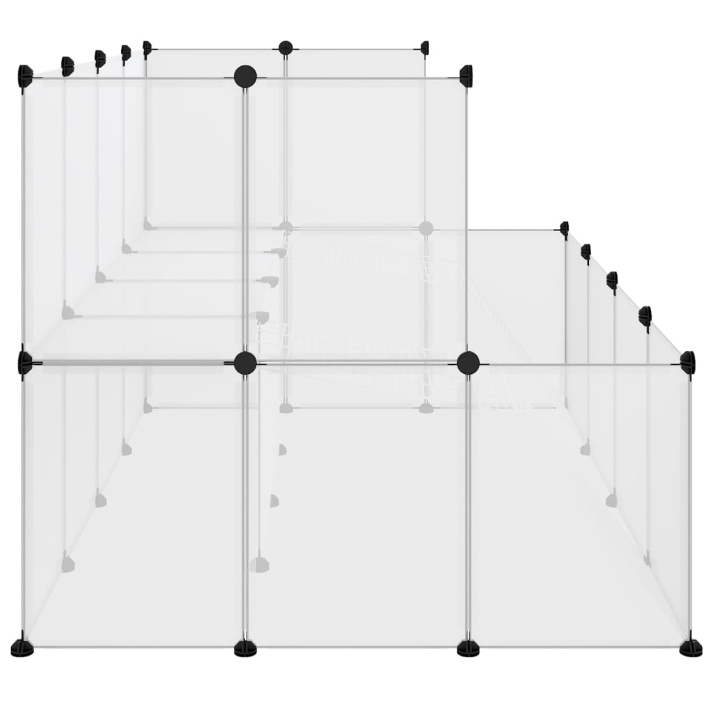 Pieneläinhäkki läpinäkyvä 143x107x93 cm PP ja teräs