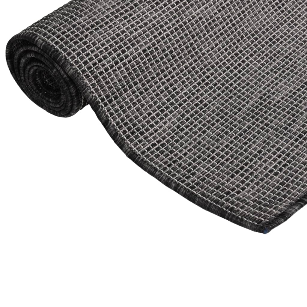 Outdoor-Teppich Flachgewebe 80x250 cm grau