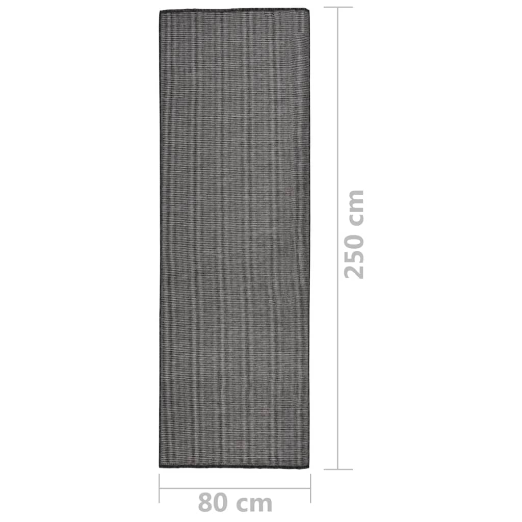 Outdoor-Teppich Flachgewebe 80x250 cm grau