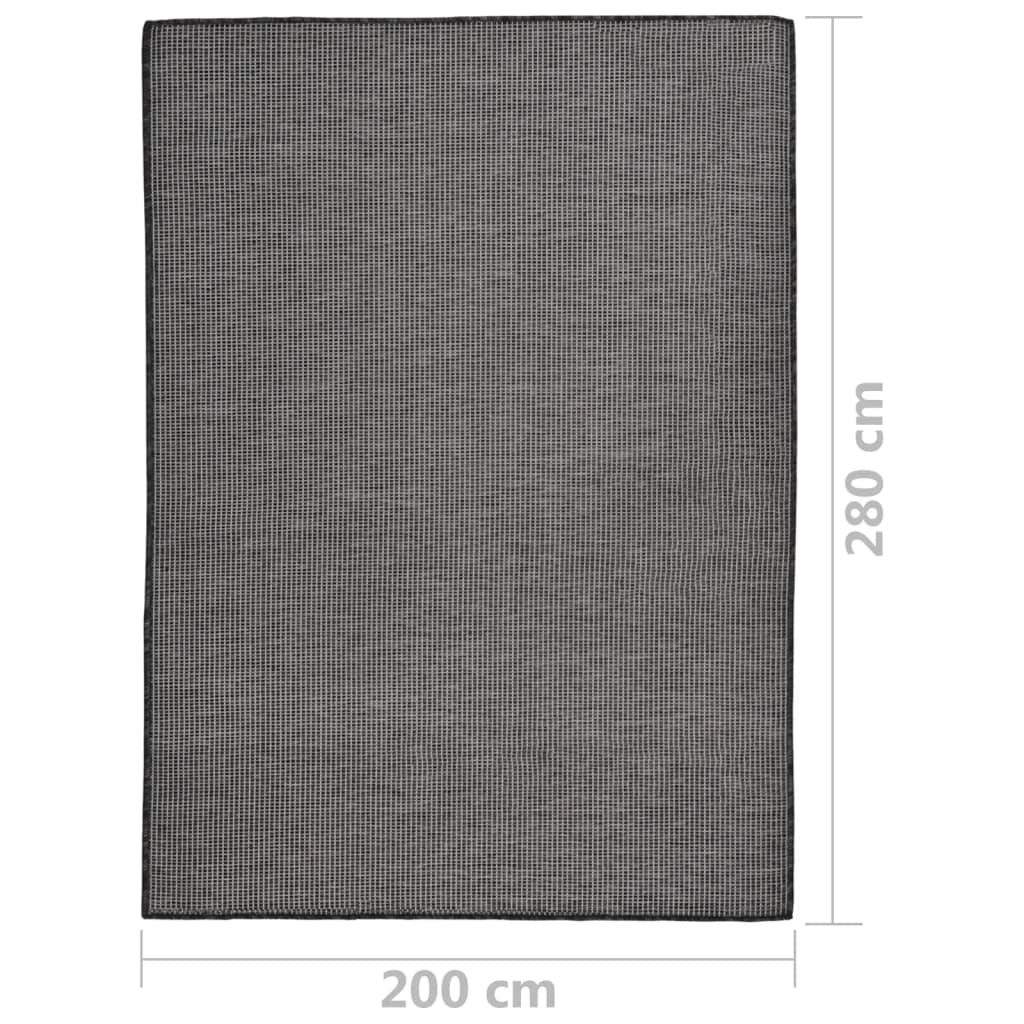 Outdoor-Teppich Flachgewebe 200x280 cm grau