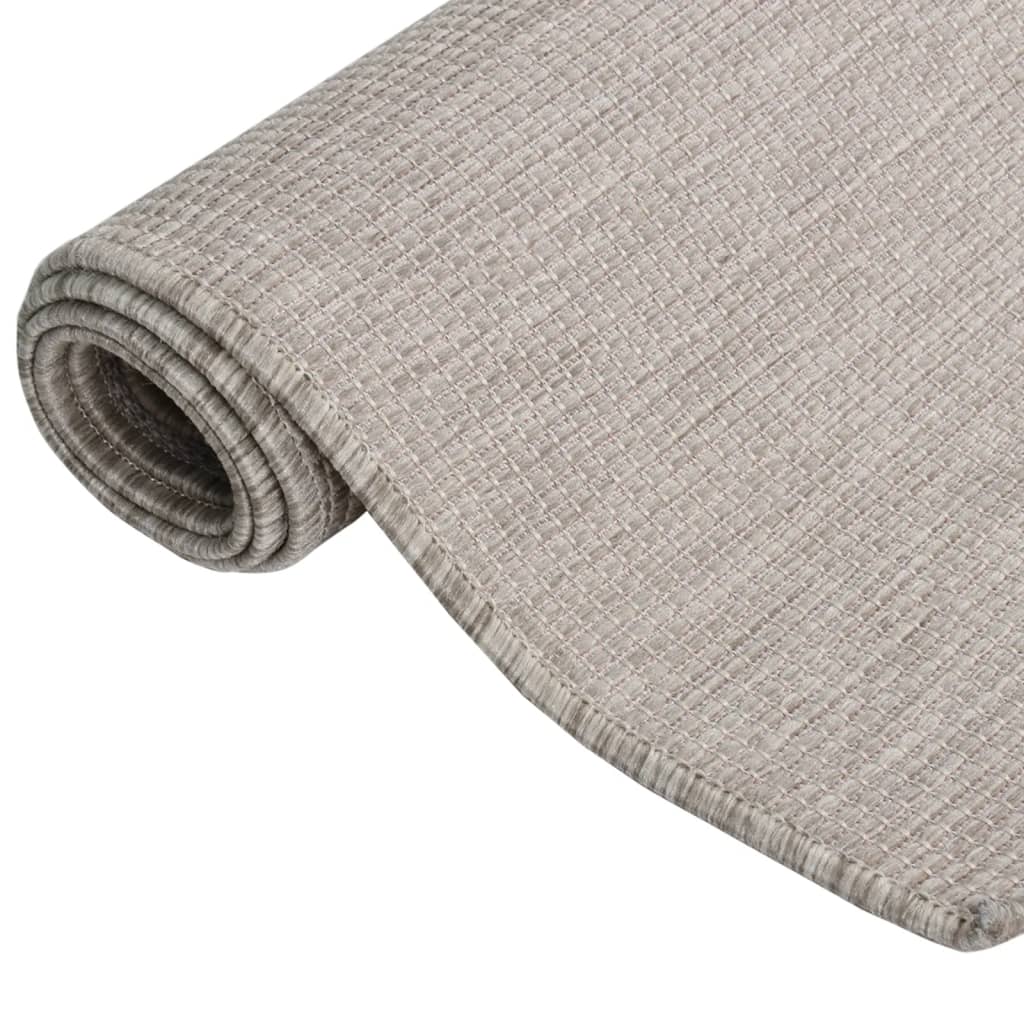 Outdoor-Teppich Flachgewebe 80x150 cm graubraun