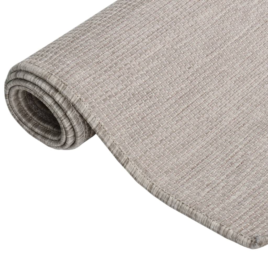 Outdoor-Teppich Flachgewebe 80x250 cm graubraun