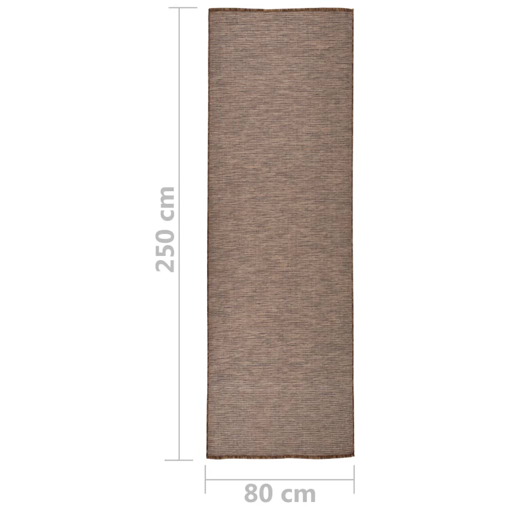 Outdoor-Teppich Flachgewebe 80x250 cm braun