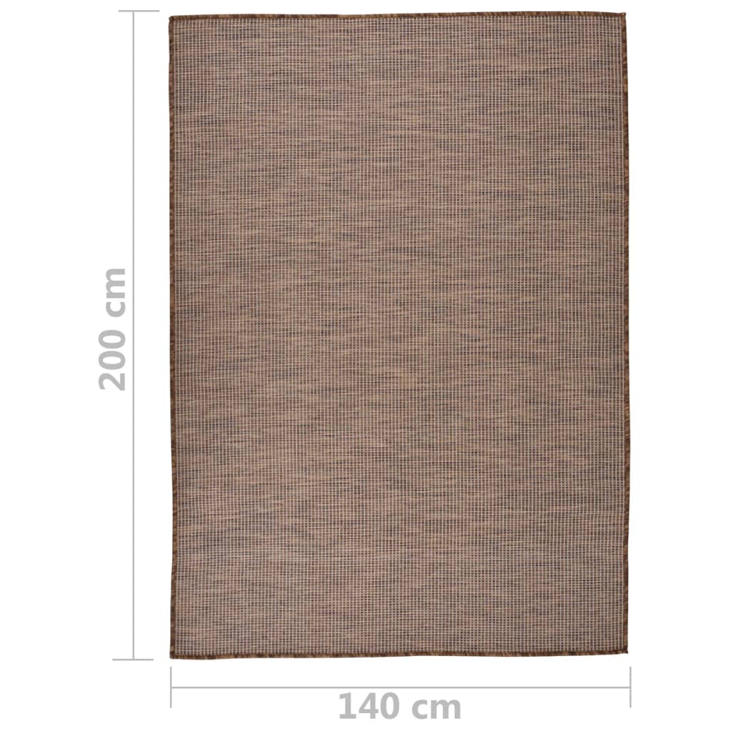 Outdoor-Teppich Flachgewebe 140x200 cm braun