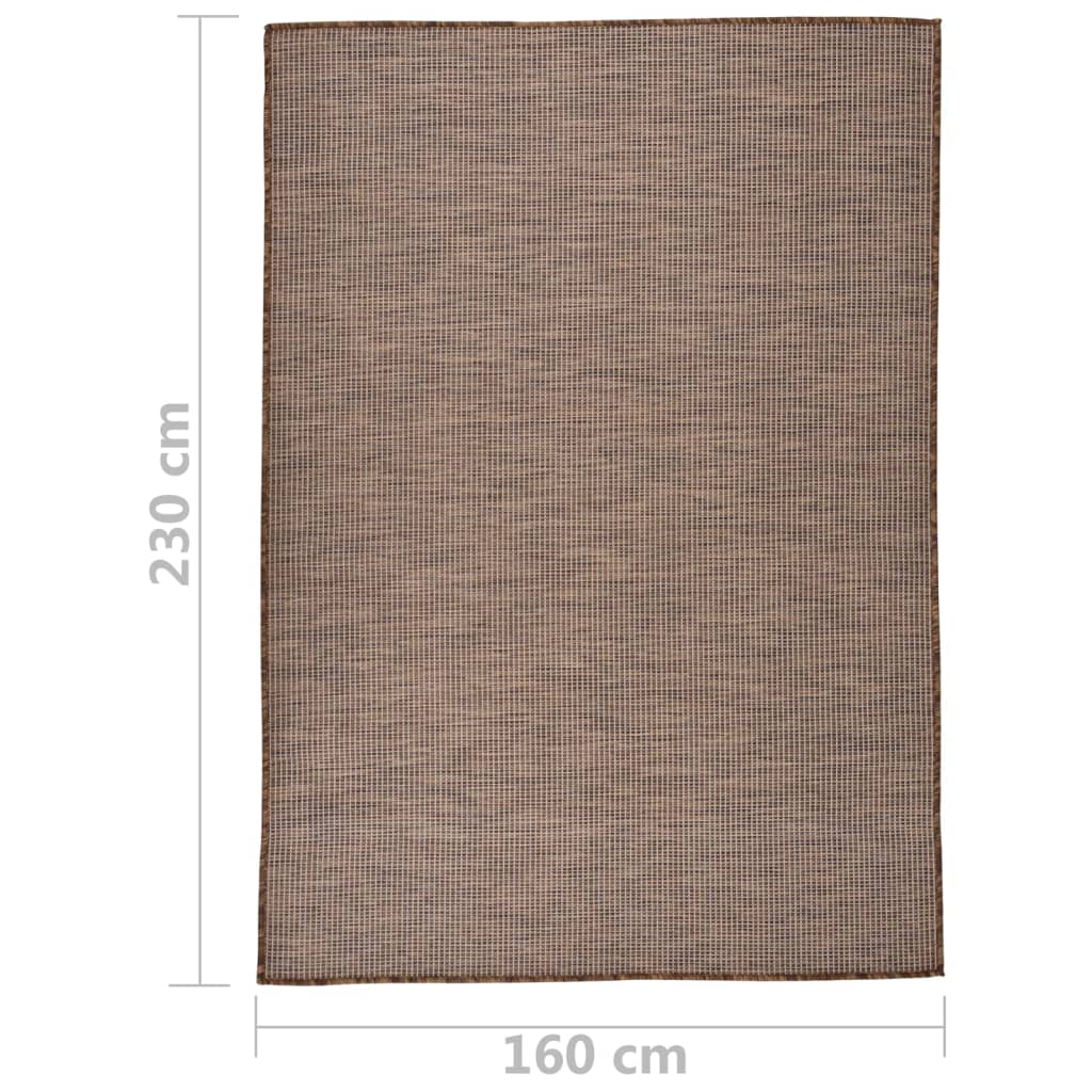 Outdoor-Teppich Flachgewebe 160x230 cm braun