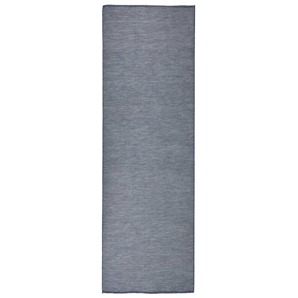 Outdoor-Teppich Flachgewebe 80x250 cm blau