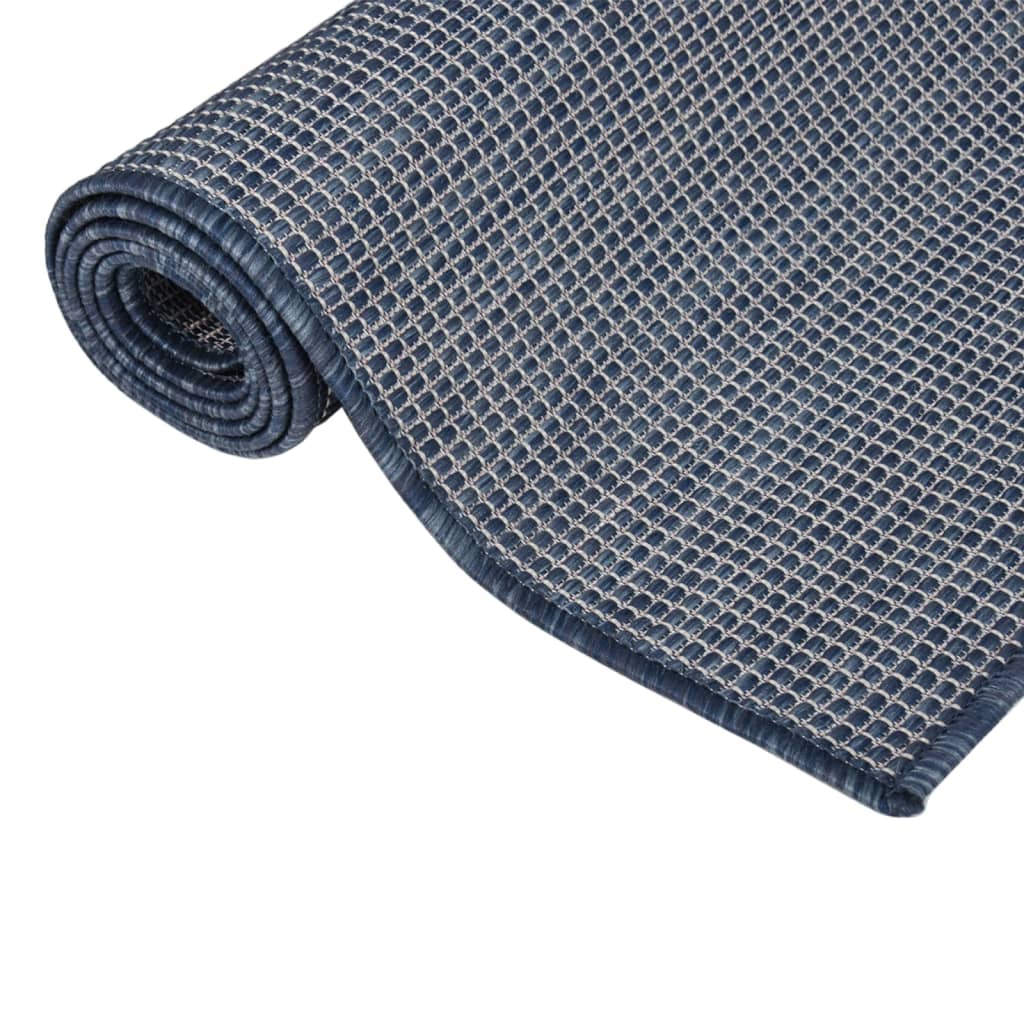 Outdoor-Teppich Flachgewebe 80x250 cm blau