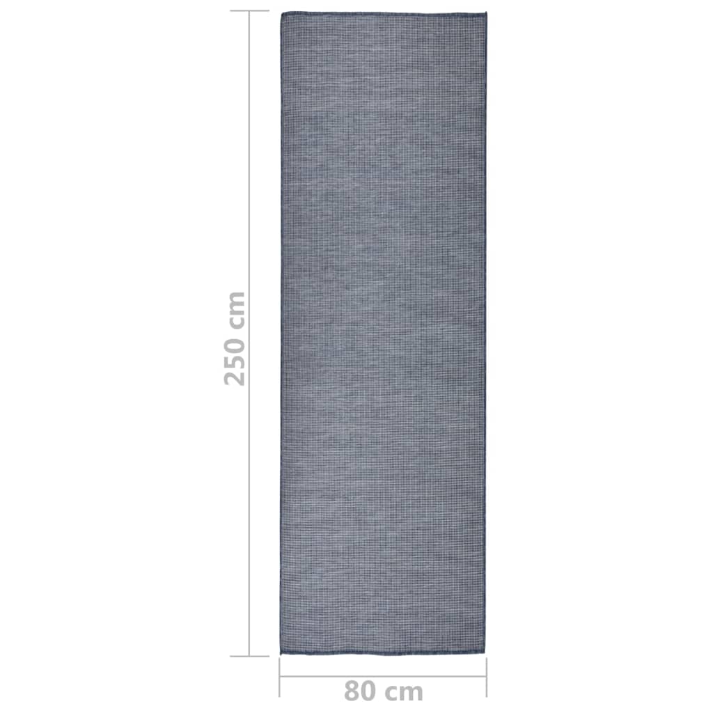 Outdoor-Teppich Flachgewebe 80x250 cm blau