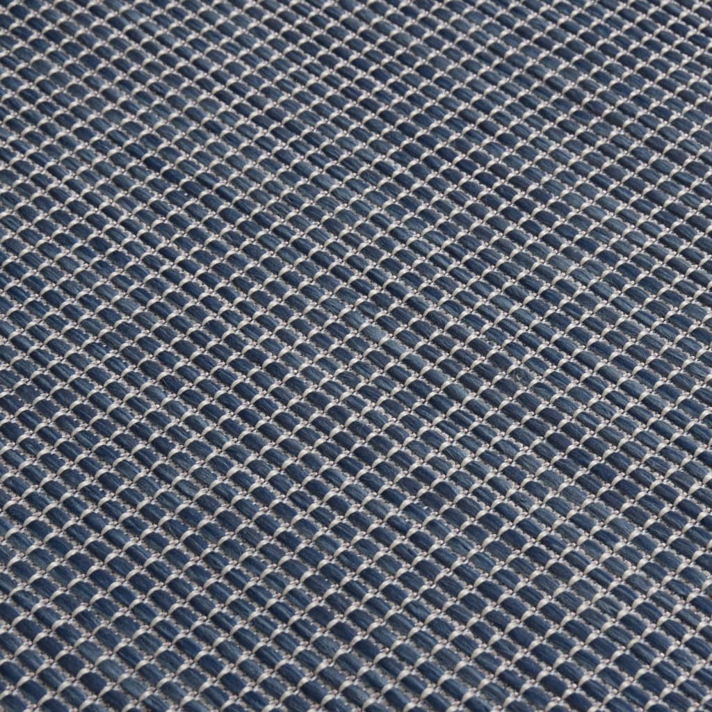 Outdoor-Teppich Flachgewebe 100x200 cm blau