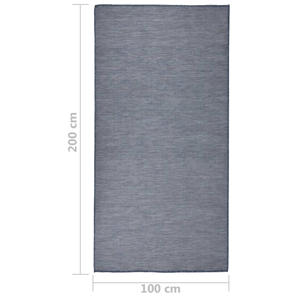 Outdoor-Teppich Flachgewebe 100x200 cm blau