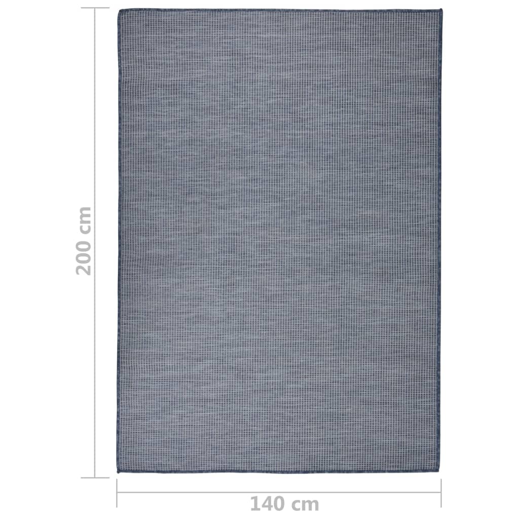 Outdoor-Teppich Flachgewebe 140x200 cm blau