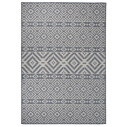 Outdoor-Teppich Flachgewebe 160x230 cm blaue Streifen