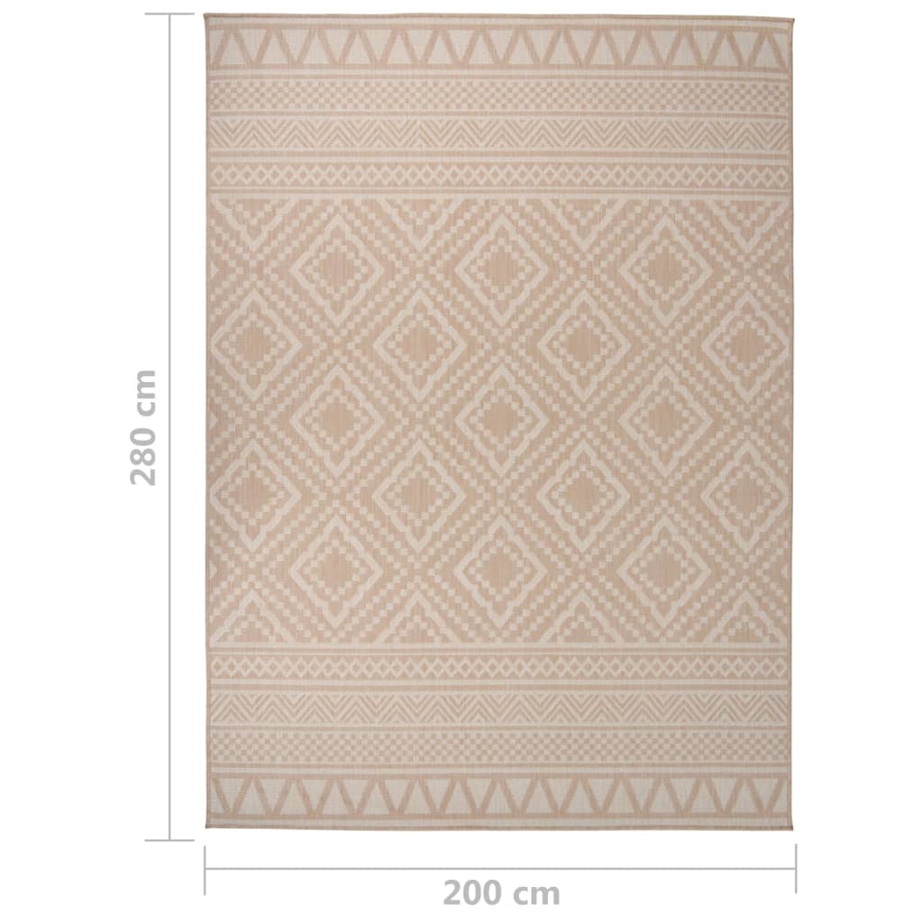 Outdoor-Teppich Flachgewebe 200x280 cm braune Streifen