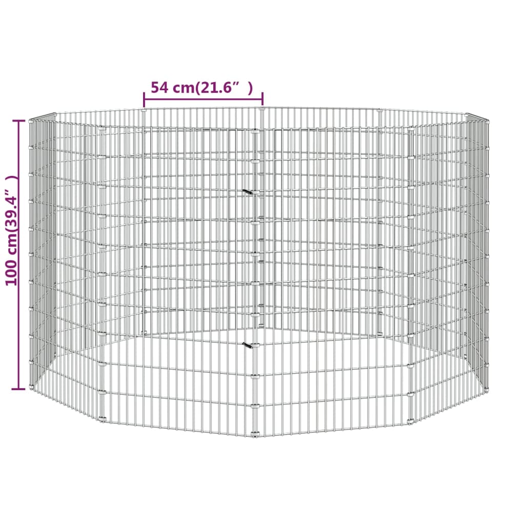 Eläinhäkki Free Range 10-paneelia 54x100 cm galvanoitu rauta