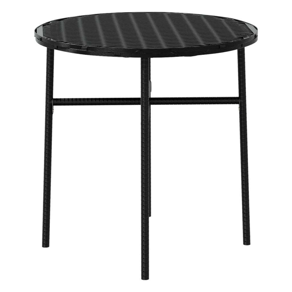 3-piece outdoor dining set poly rattan black