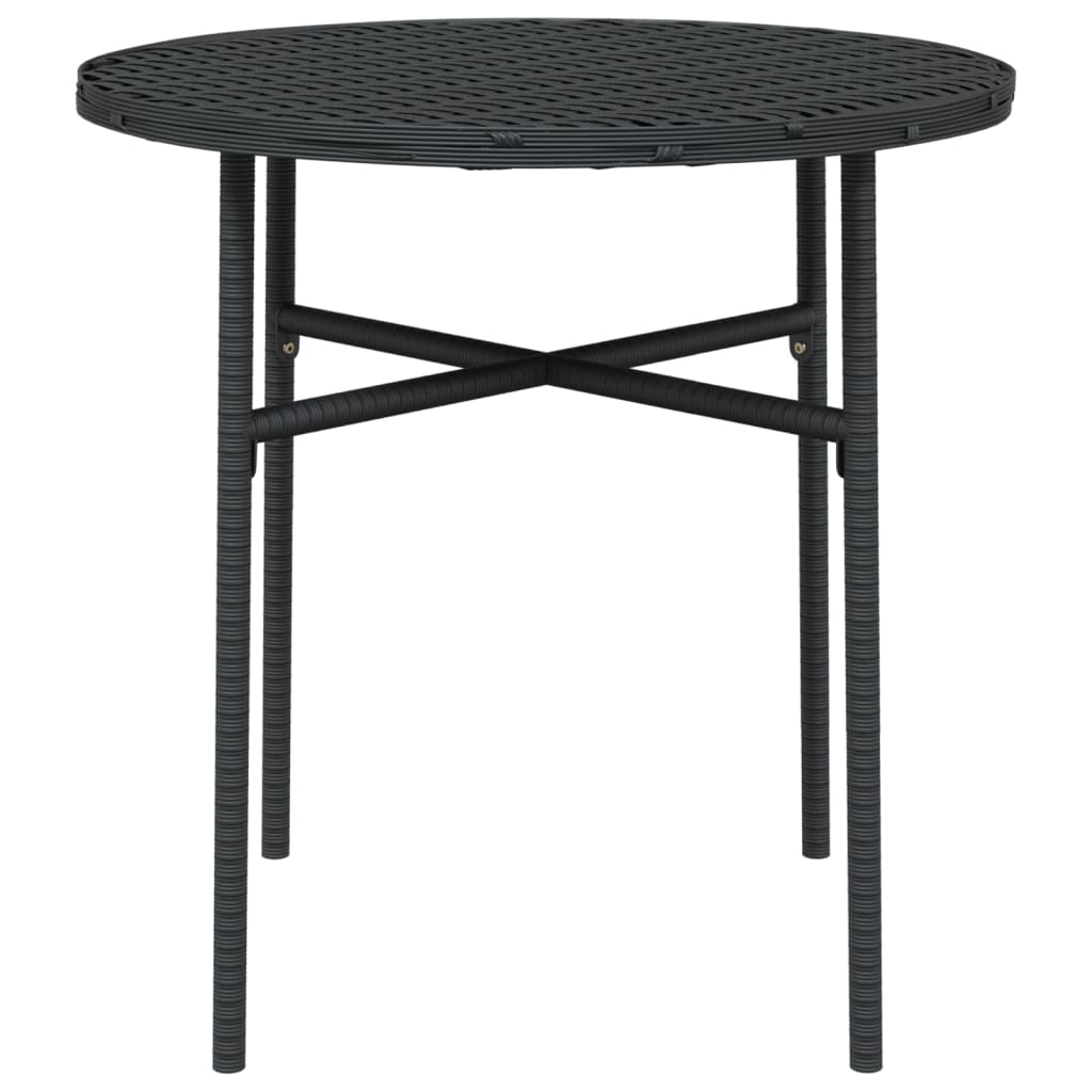 3-piece outdoor dining set poly rattan black