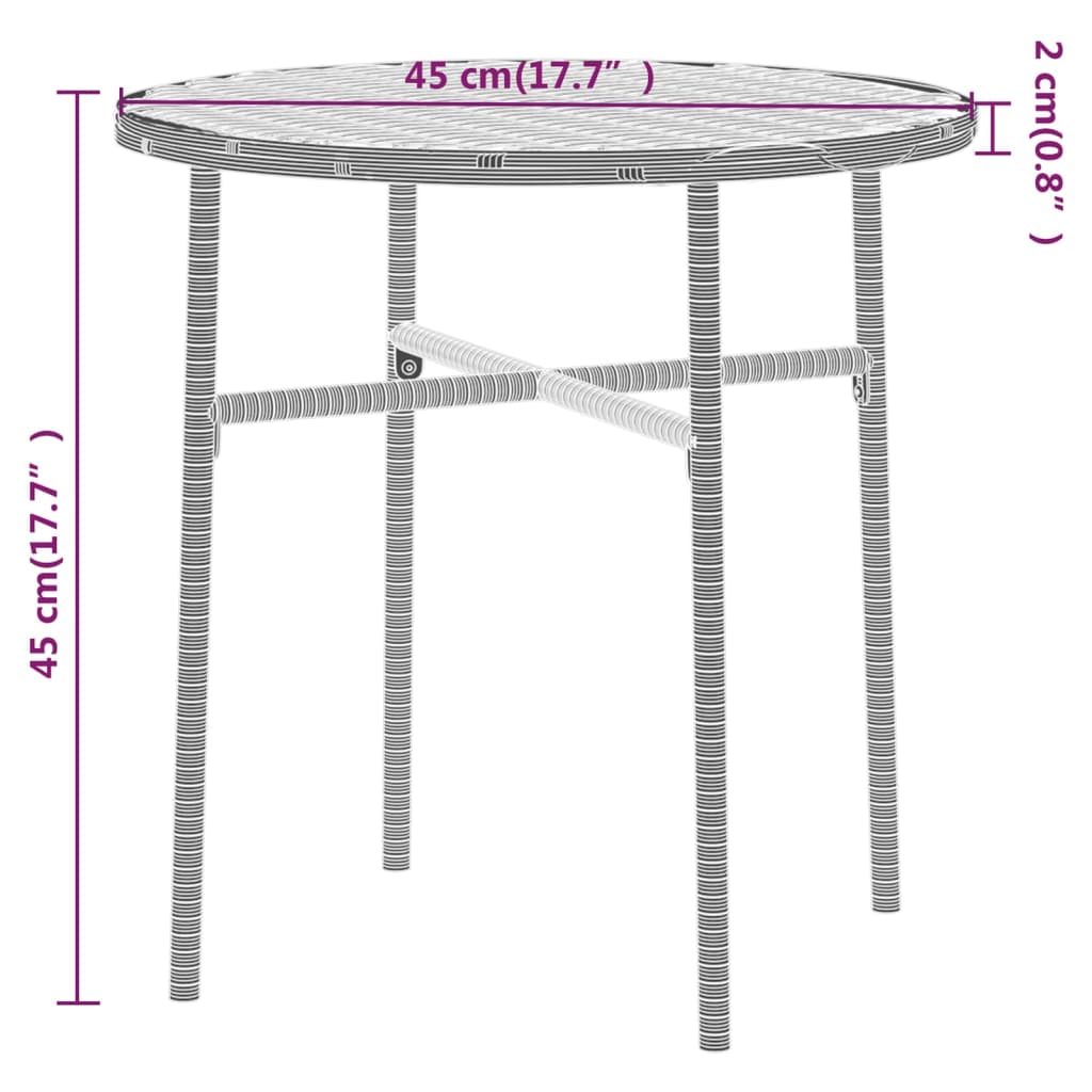 3-teiliges Garten-Essset Polyrattan braun