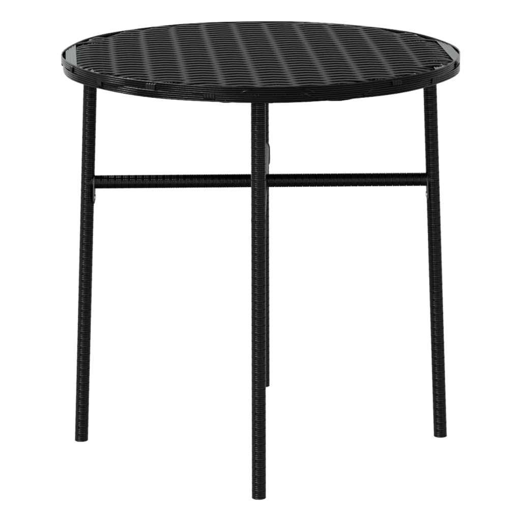 3-piece garden dining set poly rattan black