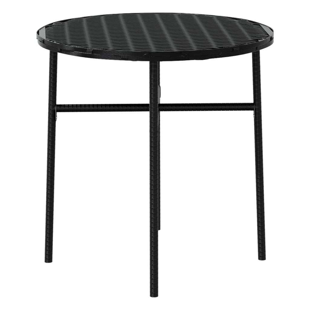 3-teiliges Garten-Essset Poly Rattan schwarz