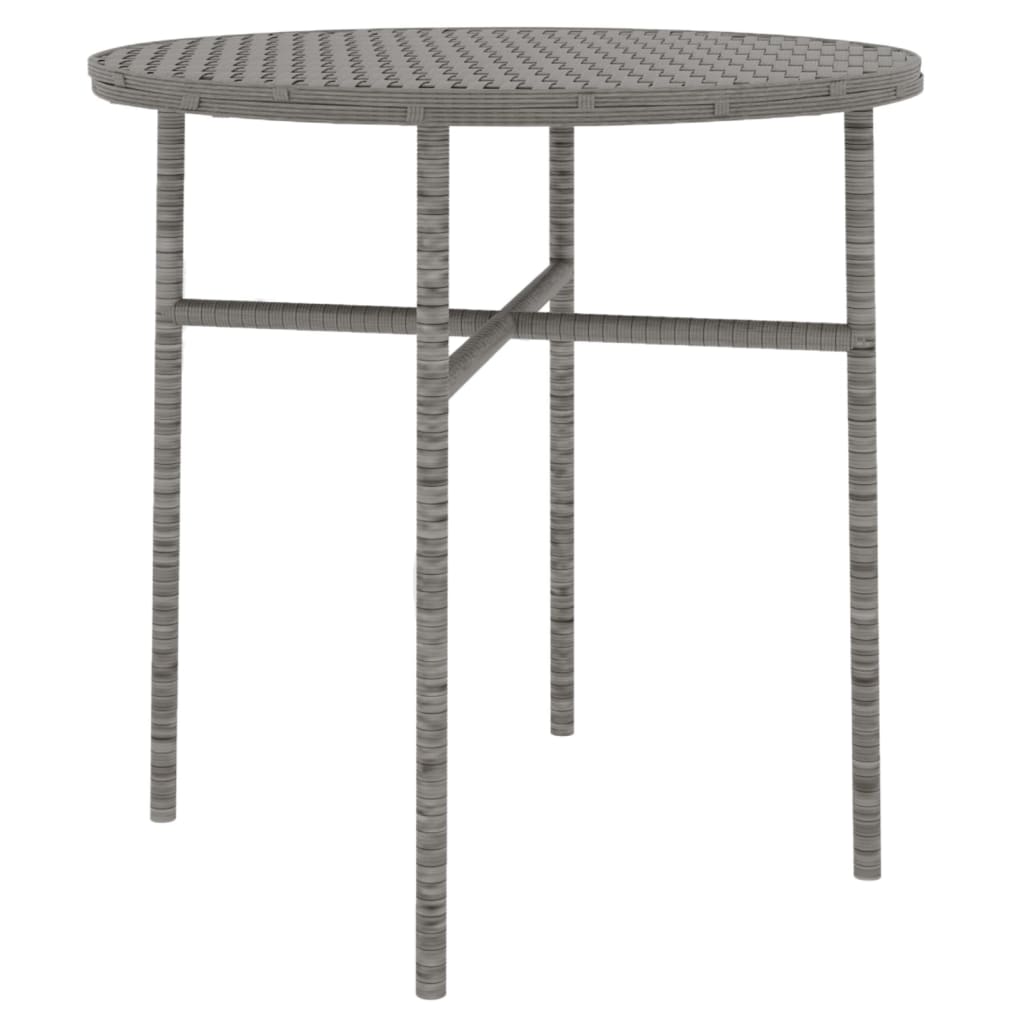 3-piece garden dining set poly rattan grey