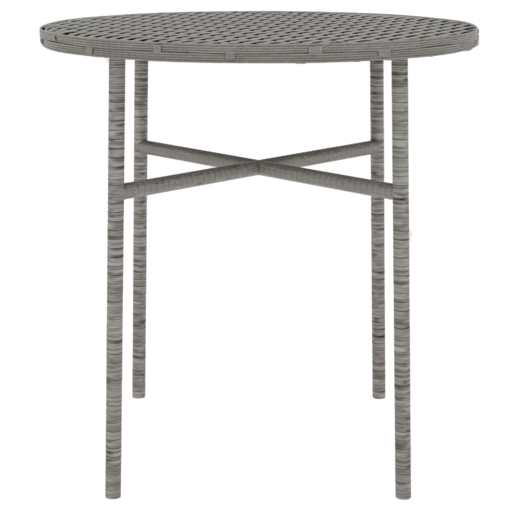 3-piece garden dining set poly rattan grey