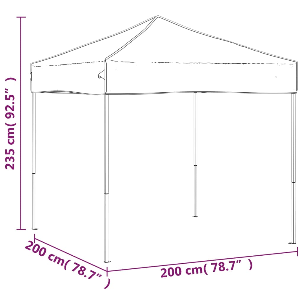 Kokoontaittuva juhlateltta sininen 2x2 m