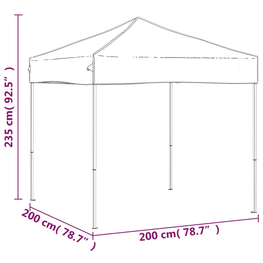 Kokoontaittuva juhlateltta kerma 2x2