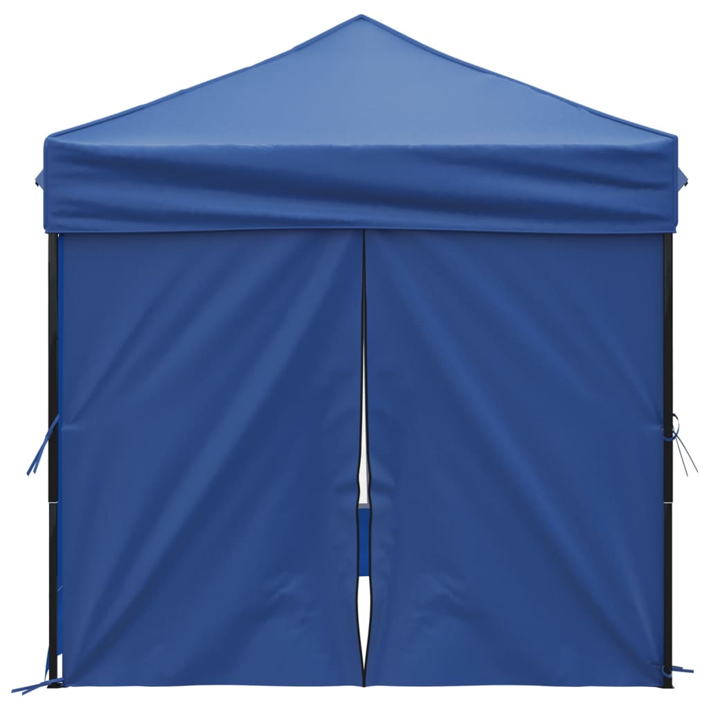 Foldable party tent with side walls blue 2x2 m