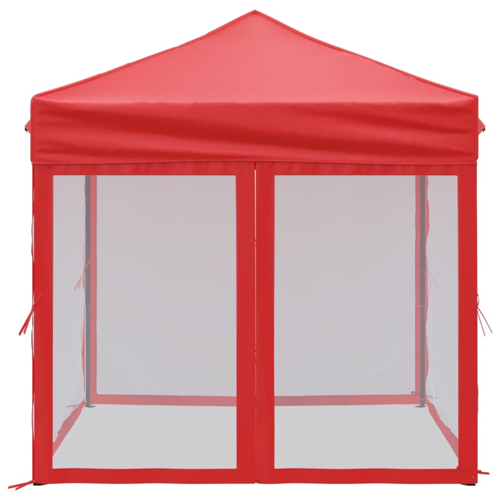 Foldable party tent with side walls red 2x2 m