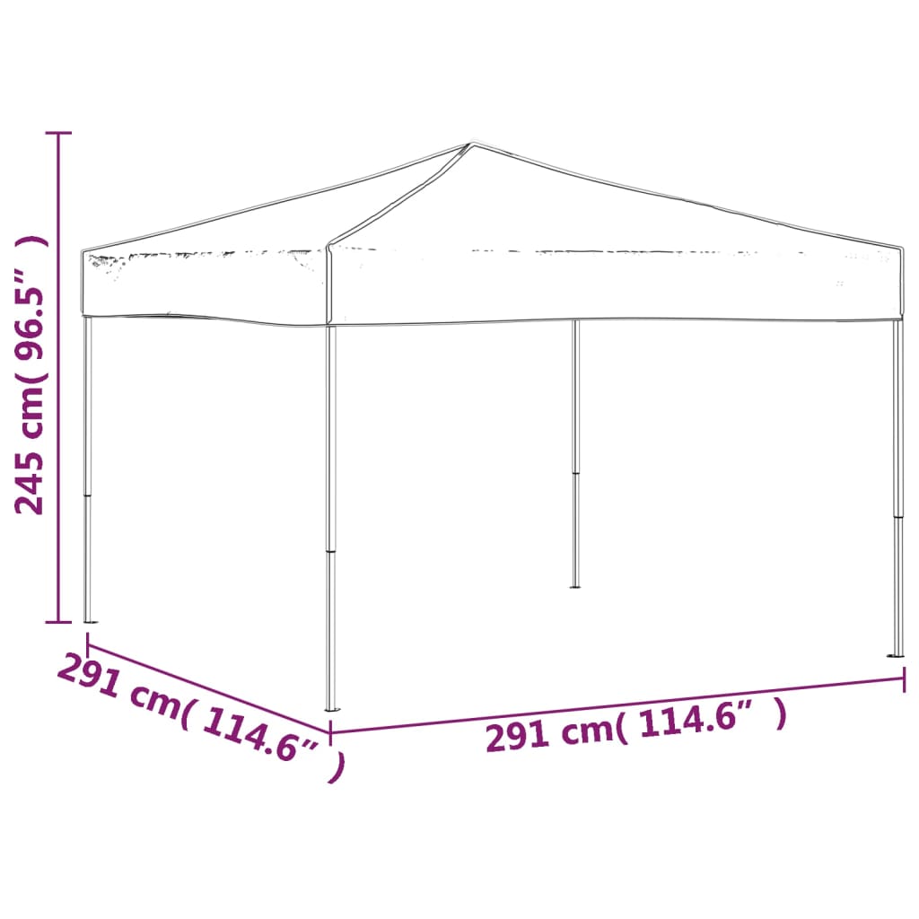 Kokoontaittuva juhlateltta kerma 3x3 m