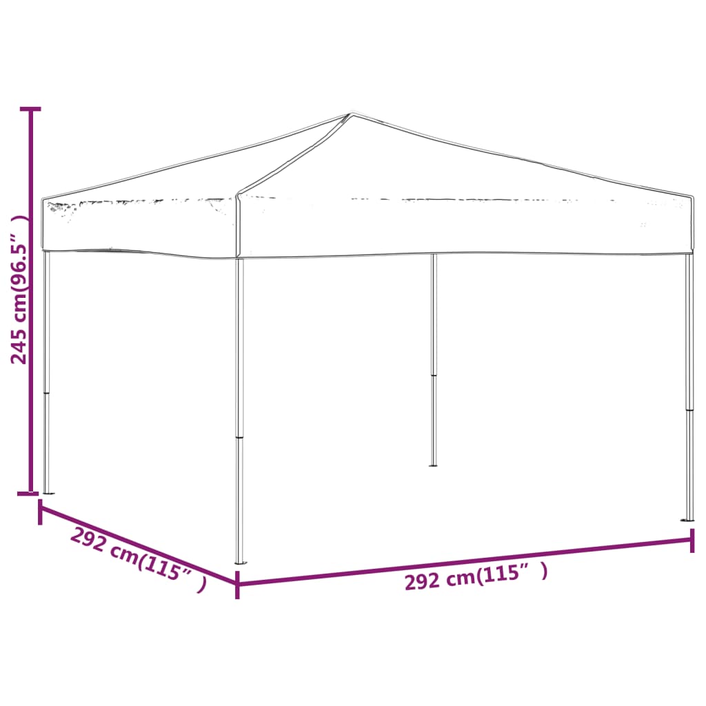 Kokoontaittuva juhlateltta musta 3x3 m