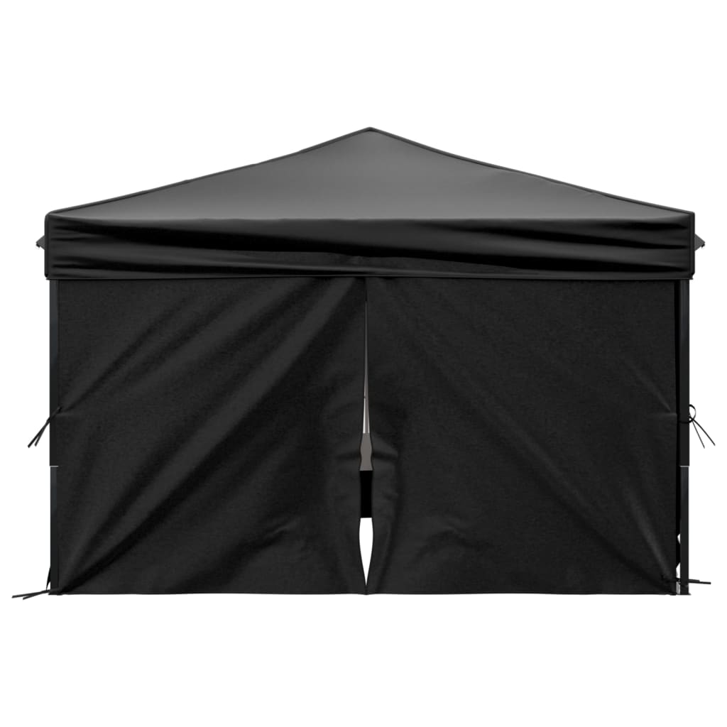 Foldable party tent with side walls black 3x3 m