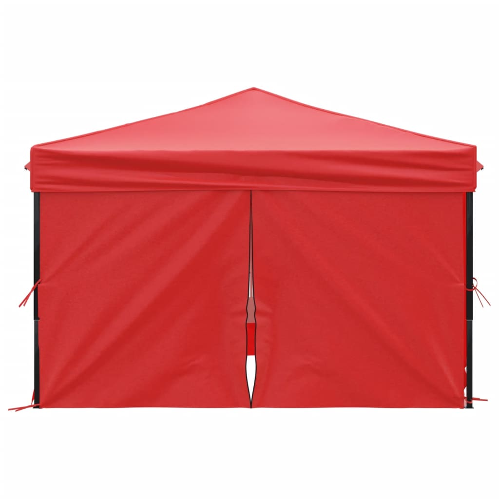 Foldable party tent with side walls red 3x3 m