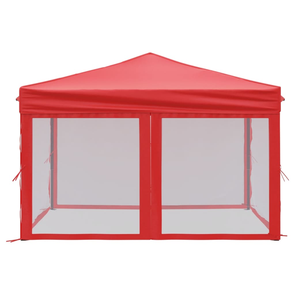 Foldable party tent with side walls red 3x3 m