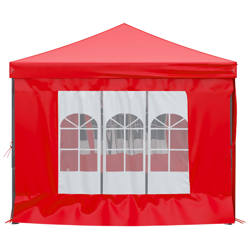 Foldable party tent with side walls red 3x6 m