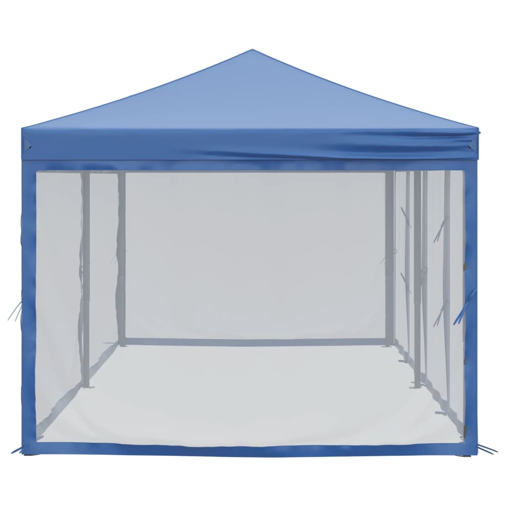 Folding party tent with side walls blue 3x6 m