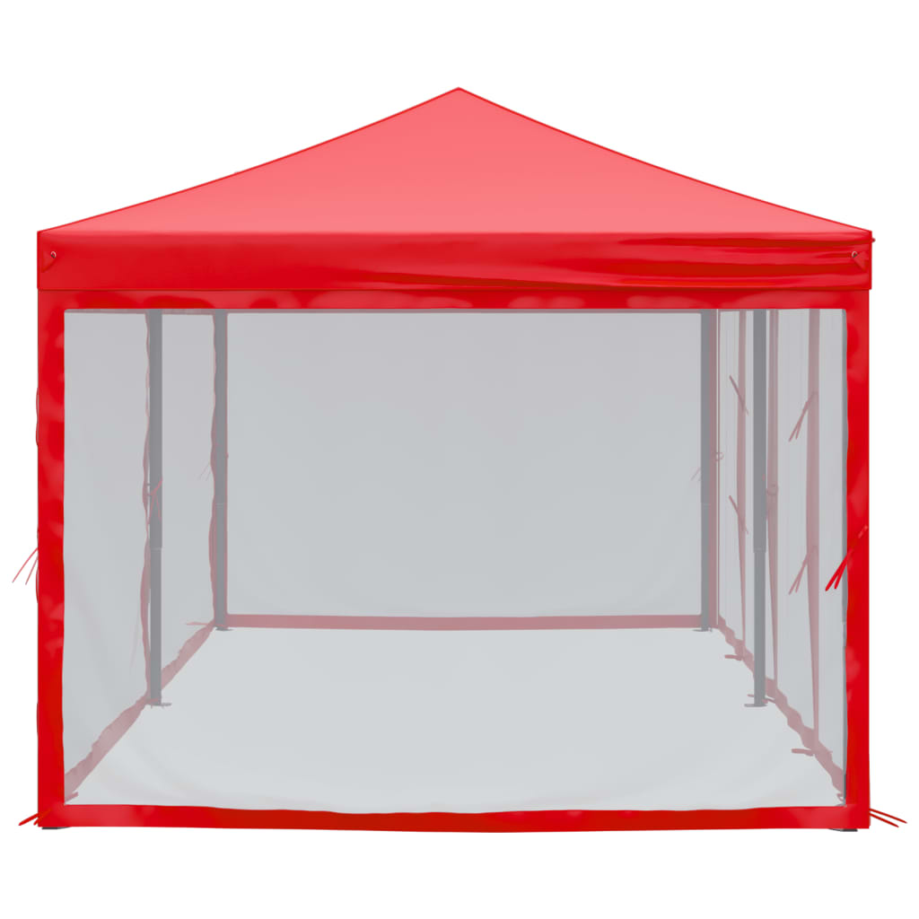 Foldable party tent with side walls red 3x6 m